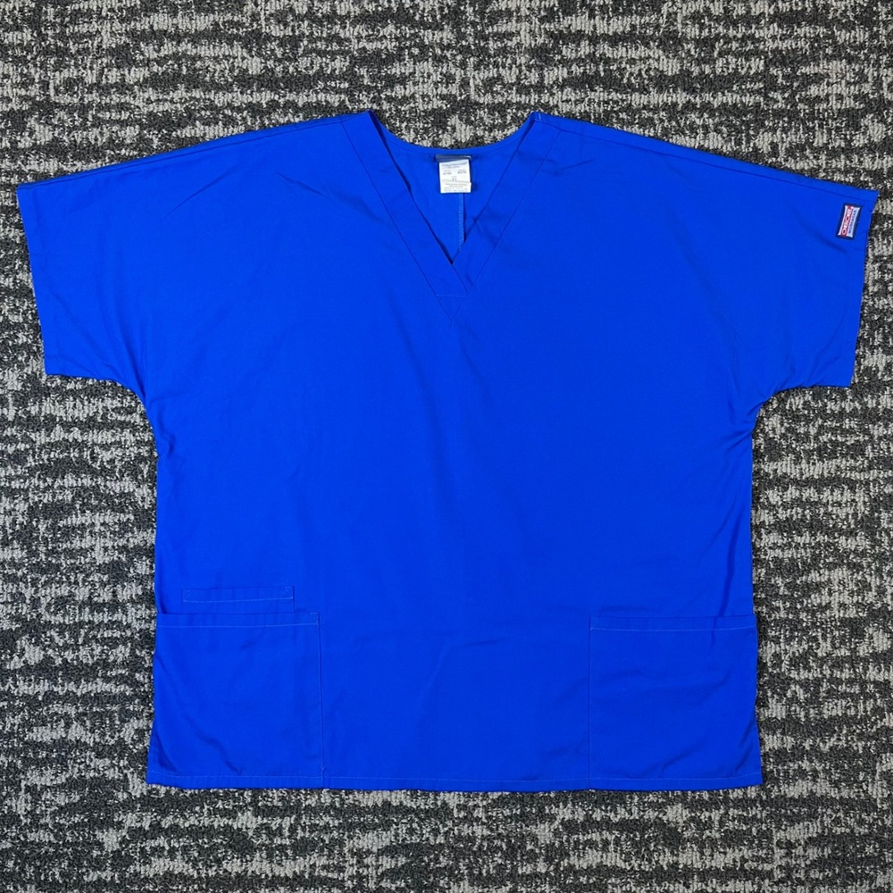 Cherokee Scrub Top Unisex XL Royal Blue Workwear V-Neck 4700 Medical Uniform EUC
